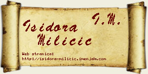 Isidora Miličić vizit kartica